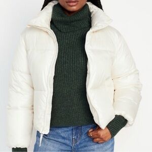 NWT Old Navy Cream Puffer Jacket Size M